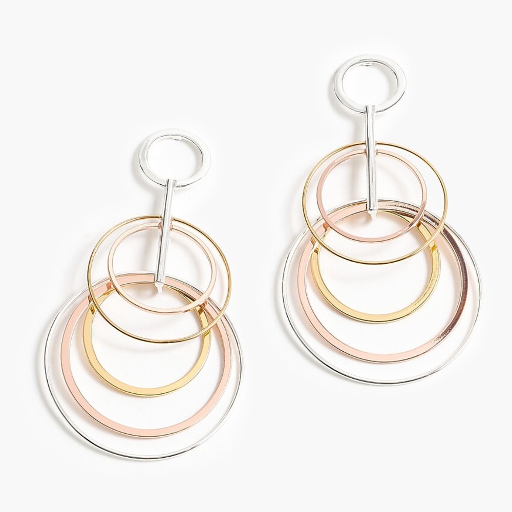 BRAND NEW Jcrew Layered Circle Drop Earrings
